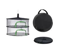 Relaxdays Red Plegable para deshidratar, 2 Niveles para Hierbas, Frutas, Verduras, secador colgable, Verde/Negro