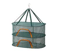 Relaxdays Red plegable para secar Oval verde oscuro,naranja
