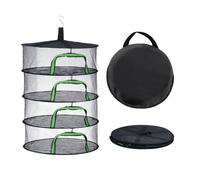 Relaxdays Red plegable para secar, verde verde,negro