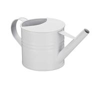Relaxdays Regadera 1,3 L, para Plantas de Interior, Jarra para Riego Decorativa, Diseño Vintage, con Asa, Metal, Blanco