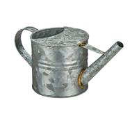 Relaxdays 1 Regadera 1,3 L, para Plantas de Interior, Jarra Riego Decorativa, Diseño Vintage, Metal, con Asa, Plateado, Hierro, 14 x 28.5 x 13 cm