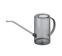 Relaxdays Regadera para Plantas de Interior, 1 Litro, Regadora Macetas, Plástico y Acero Inoxidable, Cuello Largo, Gris, 19,5 x 10 x 34 cm