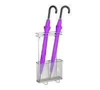 Relaxdays Regenschirmständer aus Metall Paragüero, 54 x 30,5 x 15 cm, Metal, Soporte Rectangular para Paraguas, Resistente, Diseño Moderno, Plateado, Acero