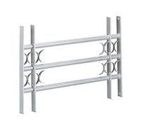 Relaxdays 10020764_627 Ventana, Extensible, Acero galvanizado, reja de Seguridad, Gris, 450 x 700-1050 mm