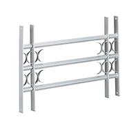 Relaxdays Reja para ventana, extensible, acero galvanizado, reja de seguridad, gris, 450 x 700-1050 mm