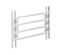 Relaxdays 10020764_630 Ventana, Extensible, Acero galvanizado, reja de Seguridad, Gris, 600 x 1000-1500 mm