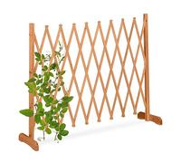 Relaxdays Reja Trepadoras Madera, Soporte Enredaderas Extensible hasta 275 cm, Celosía de Pie, Jardín o Huerto, Naranja, 90 x 275 x 28 cm