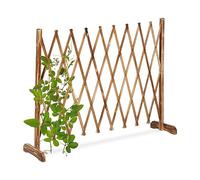 Relaxdays Reja Trepadoras Madera, Soporte Enredaderas Extensible hasta 275 cm, Celosía de Pie, Jardín o Terraza, Natural, 90 x 275 x 28 cm