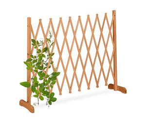 Relaxdays Reja Trepadoras Madera, Soporte Enredaderas Extensible hasta 275 cm, Celosía de Pie, Jardín o Huerto, Naranja