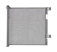 Relaxdays Rejilla de Seguridad, Extensible hasta 1,5 m, sin taladrar, protección Infantil, para escaleras, Gris, Plástico, Hierro, 86 cm x 150 cm