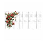 Relaxdays Rejilla para Enredaderas, Set 8, Metal, Soporte para trepadoras y macetas, 115 x 28 cm, Negro