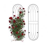 Relaxdays Rejilla Trepadora de Pared para Plantas, Acero Negro 140 x 38 cm, Set de 2