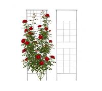 Relaxdays Rejillas para Enredaderas, Set de 2, Metal, Soporte para Rosales, 193 x 58 cm, Negro