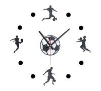 Relaxdays Reloj de pared adhesivo fútbol blanco,negro