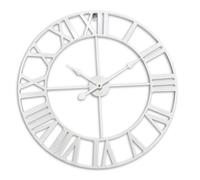 Relaxdays Reloj de pared con cifras romanas blanco