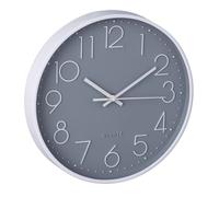 Relaxdays Reloj de pared moderno en gris y blanco blanco,plata,gris