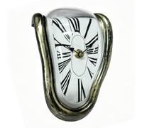 Relaxdays Reloj de sobremesa Estilo Salvador Dalí, diseño derretido, Bronce