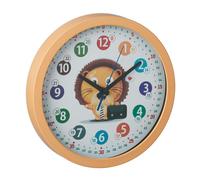 Relaxdays Reloj infantil para pared diseño león blanco,amarillo,negro