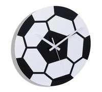 Relaxdays Reloj pared diseño pelota de fútbol blanco,negro