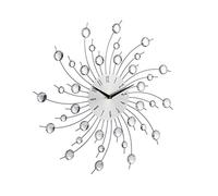 Relaxdays Reloj Pared Grande Decorativo, Hierro, Plateado, 50 cm | Reloj moderno para salón, reloj de pared analógico, diámetro de 50 cm