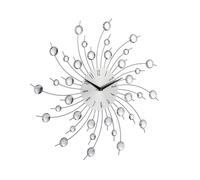 Relaxdays, 50 cm Reloj Pared Grande Decorativo, Hierro, Plateado, 50 x 50 x 4 cm