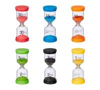 Relaxdays Relojes arena set 6 colores para niños amarillo,verde,naranja
