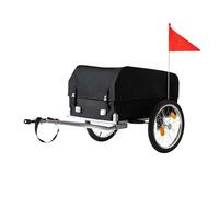 Relaxdays Remolque bicicleta para carga plegable negro,plata