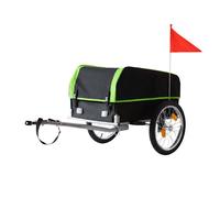 Relaxdays Remolque bicicleta para carga plegable verde,negro,plata