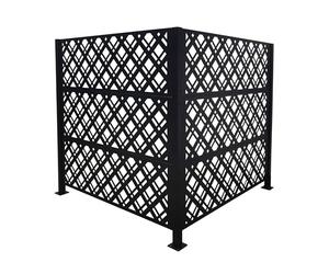 Relaxdays Revestimiento Diamond para contenedores, 2 Paneles 120 x 120 cm, protección Visual Modular, Negro