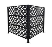 Relaxdays Revestimiento para Cubos de Basura, Diamante, 2 Paneles de 120 x 120 cm (Alto x Ancho), Color Negro