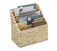 Relaxdays Revistero de jacinto de agua marrón claro