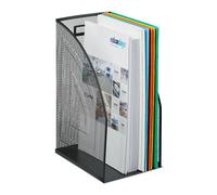 Relaxdays Revistero de malla metálica negra negro