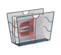 Relaxdays Metal Antracita Revistero Metálico Moderno, Organizador de Revistas, Autónomo, Diseño de Rejilla, 27 x 39,5 x 17 cm, Acero, 27 x 39.5 x 17 cm