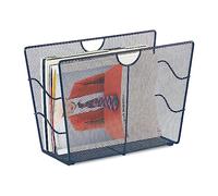 Relaxdays Metal Antracita Revistero Metálico Moderno, Organizador de Revistas, Autónomo, Diseño de Rejilla, 27 x 39,5 x 17 cm, Acero, 27 x 39.5 x 17 cm