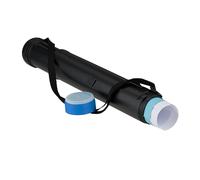 Relaxdays Rollo Extensible para pósteres, 50-108 cm, Ø 8,5 cm, Transporte hasta A0, Negro/Azul