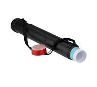 Relaxdays Rollo Extensible para pósteres de 50-108 cm Ø 8,5 cm Transporte de láminas hasta DIN A0 Negro/Rojo