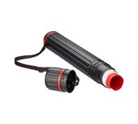 Relaxdays Rollo Extensible para pósteres hasta DIN A0, Ø 10,5 cm, 77,5-135 cm, Transporte de Carteles Rojo/Negro
