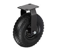 Relaxdays Rollo Fijo, 3.00-4, Capacidad de Carga 120 kg, Goma, Placa de Acero, neumático, Rueda de Carga Pesada, Rodillo de Goma, Negro