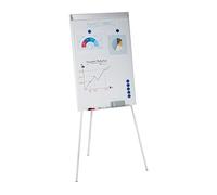 Relaxdays Rotafolios con Pizarra Blanca Magnética, Altura Regulable, Trípode, Estante para Rotulador, 90 x 60 cm, Blanco