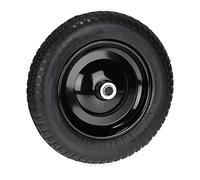 Relaxdays Rueda Carretilla 3.00-8, Goma Maciza, Llanta Acero, Neumático Repuesto Carro, Antipinchazos, máx. 80 kg, Negro