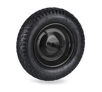 Relaxdays Rueda Carretilla 3.50-8, Neumático Repuesto con Eje Fijo, Llanta de Acero, hasta 120 kg, con Válvula, Negro