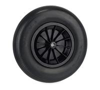 Relaxdays Rueda Carretilla 4.80/4.00-8, Goma con Llanta Plástico, Neumático Repuesto Antipinchazos, máx. 100 kg, Negro