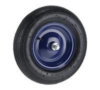 Relaxdays Rueda Carretilla 4.80 4.00-8, Rueda Neumática de Recambio, Llanta Acero, con Eje, hasta 120 kg, Negro y Azul