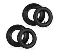 Relaxdays Rueda Carretilla con Cámara, Set de 2 Recambios, 3.50-8", Neumáticas, para Carros de Mano, hasta 154 kg, Negro