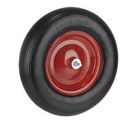 Relaxdays Rueda carretilla con eje 4.80 4.00-8 rojo,negro