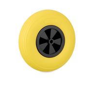 Relaxdays Rueda de Carretilla 3.50-6 con Llanta de plástico, Maciza, de Recambio, Antipinchazos, 100 kg, Amarillo/Negro