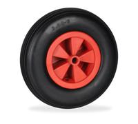 Relaxdays Rueda de carretilla 3.50-6 en negro/rojo rojo,negro