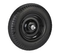 Relaxdays Rueda de Carretilla 4.00-8 Goma con Eje, Neumático de Repuesto Antipinchazos, hasta 100 kg, Negro