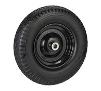 Relaxdays Rueda de Carretilla 4.00-8 Goma, Neumático de Repuesto Antipinchazos, hasta 100 kg, Negro, Caucho, 390 x 90 mm