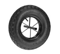 Relaxdays 4.80 4.00-8 Rueda de Carretilla, Neumática, Carga hasta 120 kg, Llanta con Eje Fijo, Repuesto, Negro, Caucho